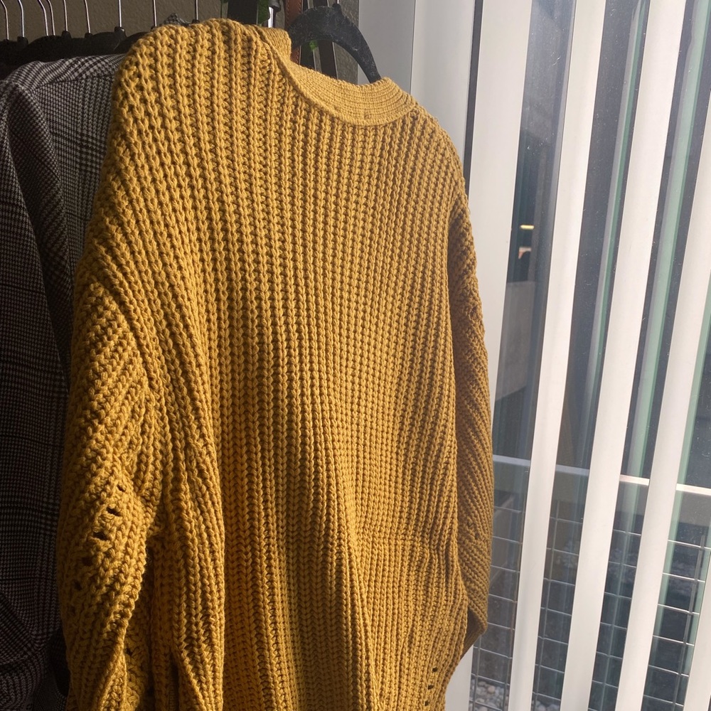 Oversized Dress Forum mustard yellow knit sweater - Picture 5 of 7